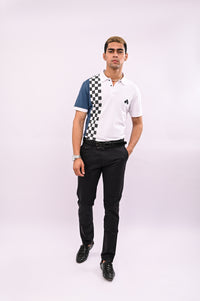 White Checks Polo T-Shirt