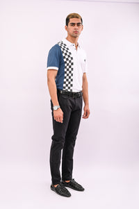 White Checks Polo T-Shirt