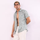 Green Printed Slim Fit Shirt