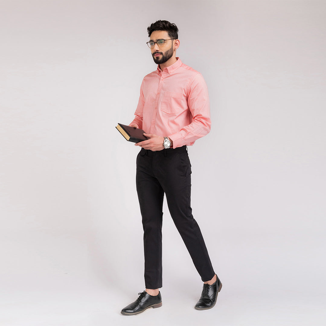 Coral Orange Regular Fit Shirt