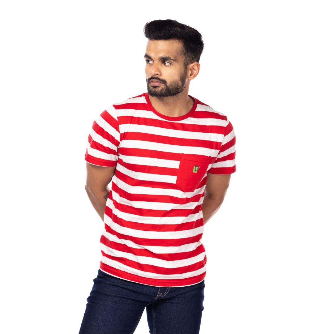 Red Stripes Regular Fit T-Shirt