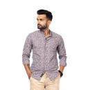 Grey Floral Print Slim Fit Shirt