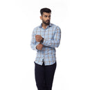 Sky Blue Checks Slim Fit Shirt