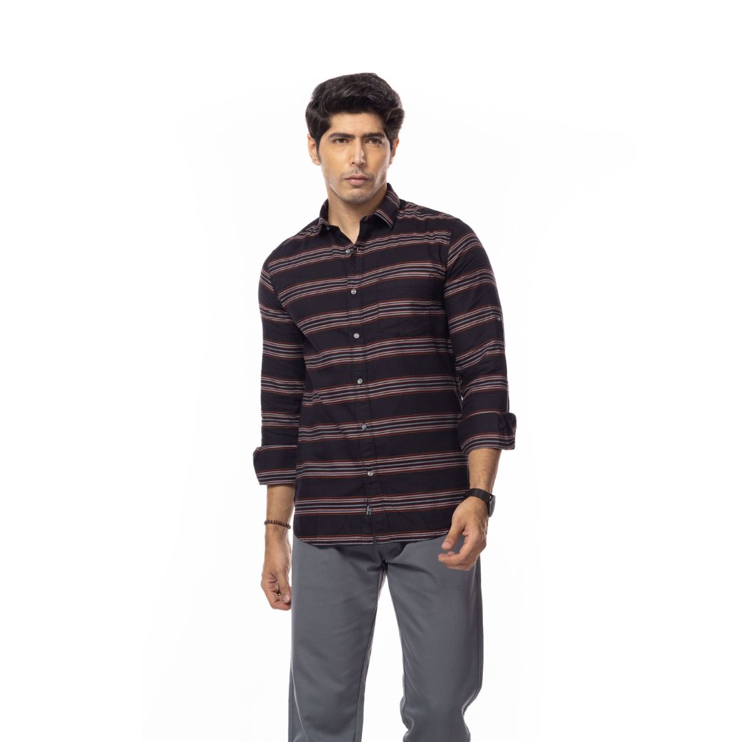 Black Stripes Slim Fit Shirt