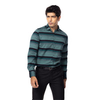 Teal Stripes Slim Fit Shirt