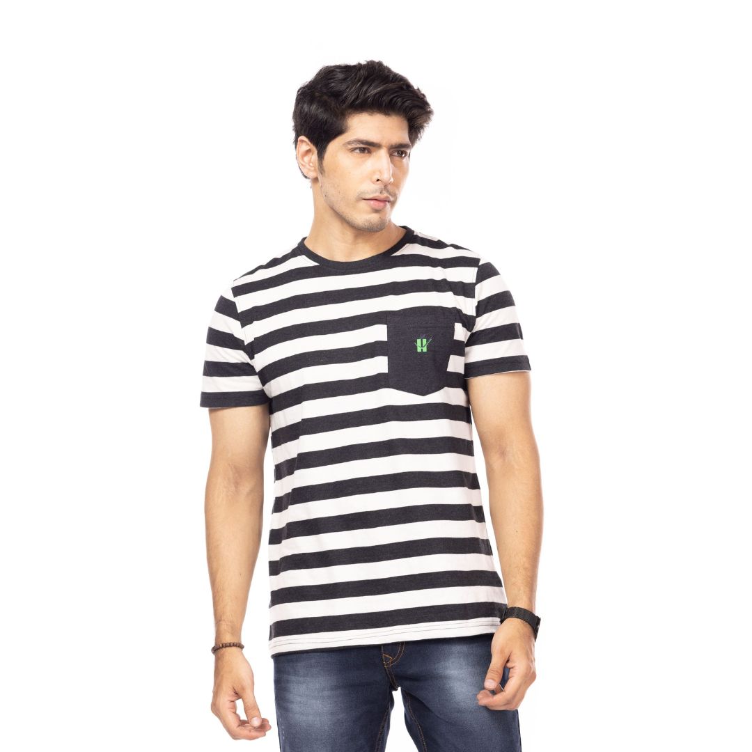 Melange Stripes Regular Fit T-Shirt