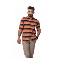 Camel Stripes Slim Fit Shirt