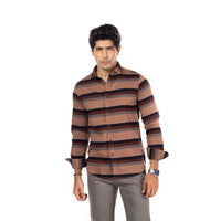 Brown Stripes Slim Fit Shirt