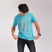 Turquoise Printed Regular Fit T-Shirt