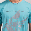 Turquoise Printed Regular Fit T-Shirt