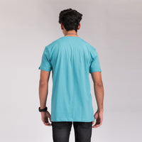 Turquoise Printed Regular Fit T-Shirt