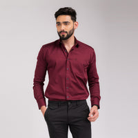 Maroon Regular Fit Shirt