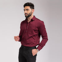 Maroon Regular Fit Shirt