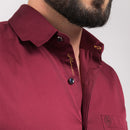 Maroon Regular Fit Shirt