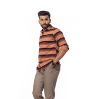 Camel Stripes Slim Fit Shirt