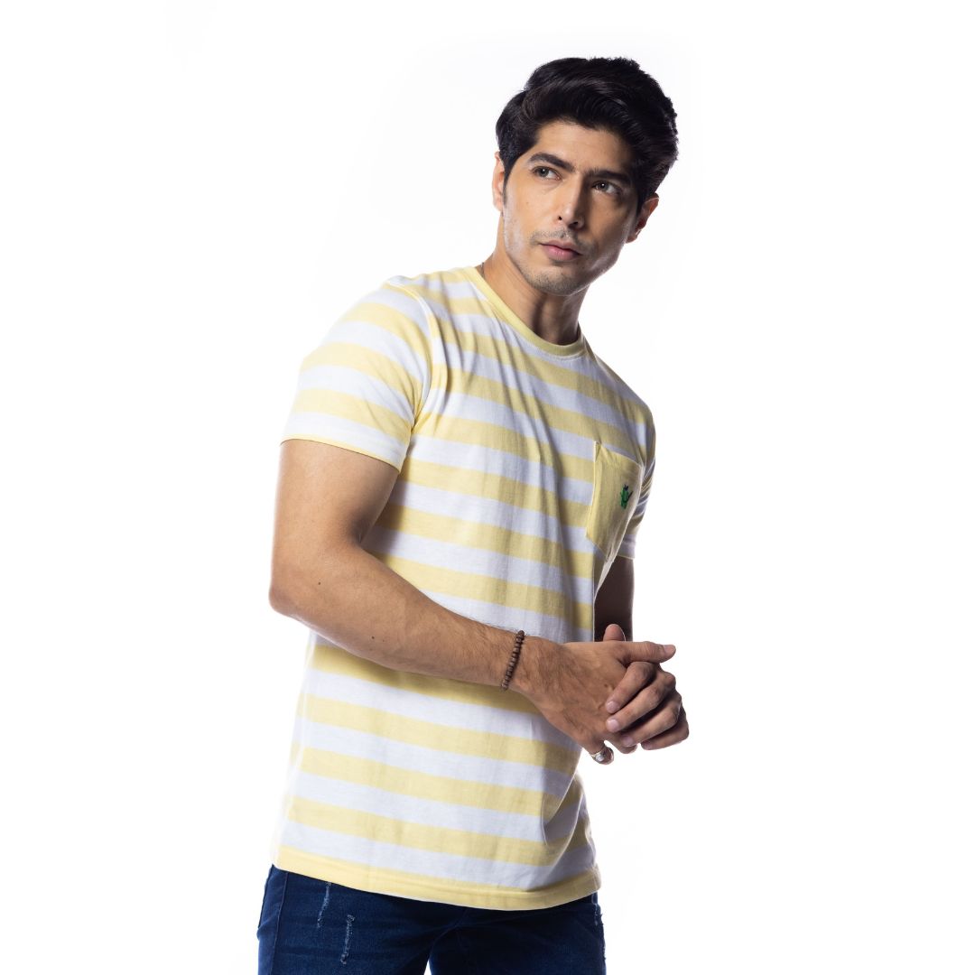 Yellow Stripes Regular Fit T-Shirt