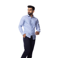 Solid Blue Classic Slim Fit Shirt