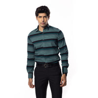 Teal Stripes Slim Fit Shirt