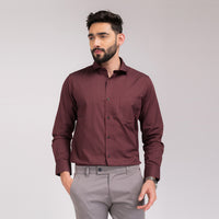 Maroon Stripes Regular Fit Shirt