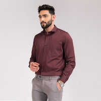 Maroon Stripes Regular Fit Shirt