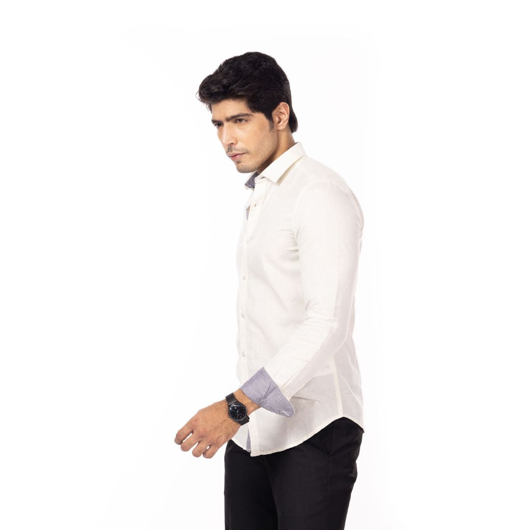 Creme Slim Fit Shirt