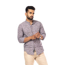 Grey Floral Print Slim Fit Shirt