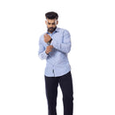 Solid Blue Classic Slim Fit Shirt