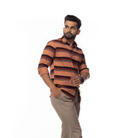 Camel Stripes Slim Fit Shirt