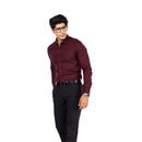 Maroon Solid Slim Fit Shirt