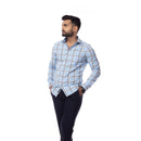 Sky Blue Checks Slim Fit Shirt