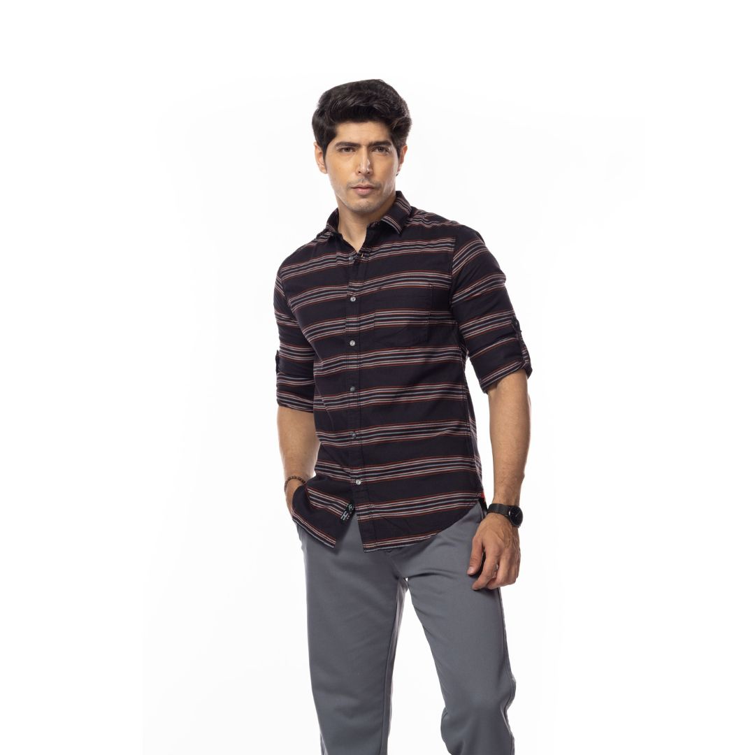 Black Stripes Slim Fit Shirt