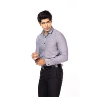 Solid Grey Classic Slim Fit Shirt