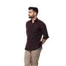 Brown Motif Print Slim Fit Shirt