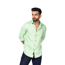 Pista Green Printed Slim Fit Shirt