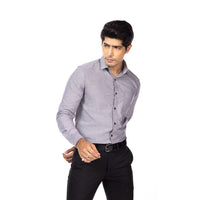 Solid Grey Classic Slim Fit Shirt