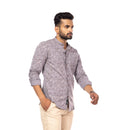 Grey Floral Print Slim Fit Shirt