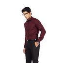 Maroon Solid Slim Fit Shirt