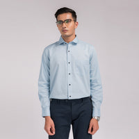 Sky Blue Stripes Regular Fit Shirt