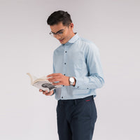 Sky Blue Stripes Regular Fit Shirt