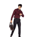 Maroon Solid Slim Fit Shirt