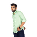 Pista Green Printed Slim Fit Shirt