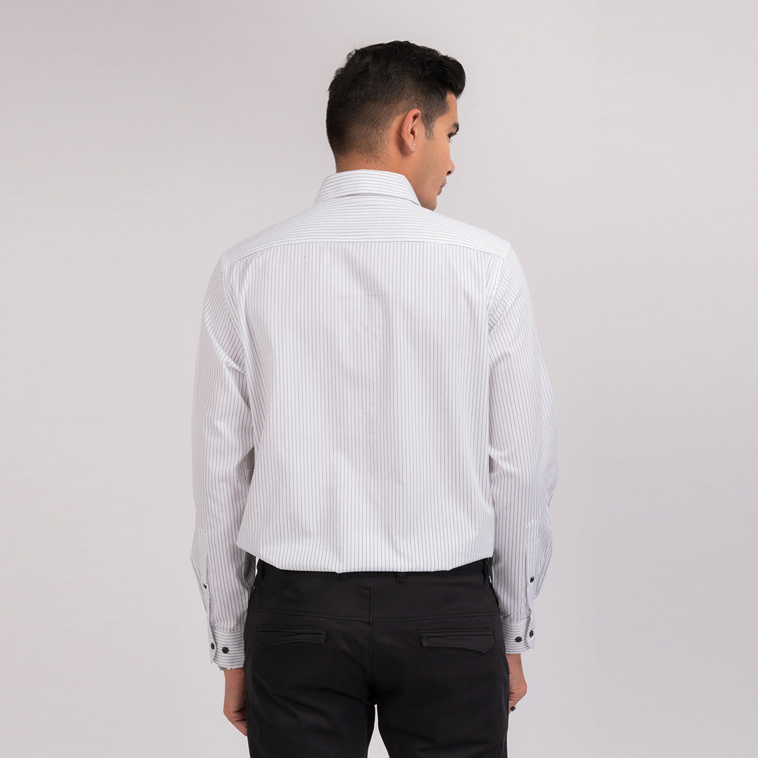 Daisy White Stripes Regular Fit Shirt