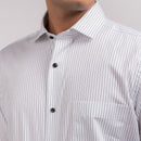 Daisy White Stripes Regular Fit Shirt