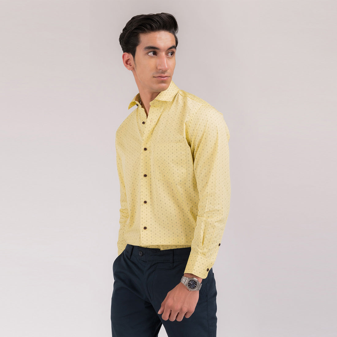 Blonde Yellow Print Regular Fit Shirt