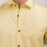 Blonde Yellow Print Regular Fit Shirt