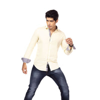 Light Yellow  Slim Fit Shirt