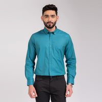 Bluish Green Regular Fit Shirt