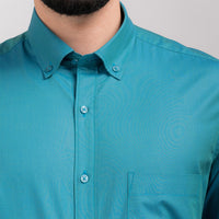 Bluish Green Regular Fit Shirt
