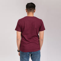 Wine Red Printed Regular Fit T-Shirt