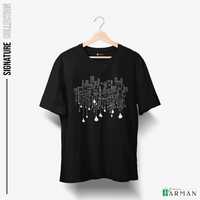 Quirky Printed Regular Fit Black T-Shirt